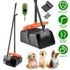 Pooper Scooper Kit Dog Poop Rake & Swiveling Bin Poop Heavy Duty Pick Up Tool with Extra Long Handle 35 Waste Bags Dispenser