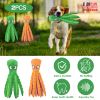 2Pcs Squeaky Dog Toys No Stuffing Crinkle Plush Octopus Dog Teething Toy Interactive Dog Toy Dog Training Toy For Puppy Small Medium Large Dog
