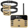 2 In 1 Wireless Electric Dog Fence Waterproof Pet Shock Boundary Containment System Electric Training Collar with 2 Receiver Collars for Small Medium