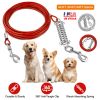 29.5FT Dog Tie Out Cable Long Dog Leash Chew Proof Lead Dog Chain with Durable Spring 360° Rotatable Clips PVC Case for Outside Yard Caming