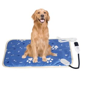 Pet Heating Pad Electric Dog Cat Heating Mat Waterproof Warming Blanket with 9 Heating Levels 4 Timer Setting Constan On Function Chewing-resistant S/ (Option: Pad4570CM9Gear)